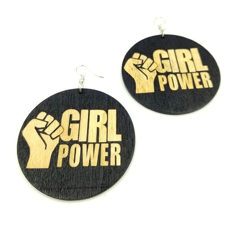 Girl Power! Wood Earrings
